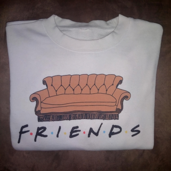 Women's White FRIENDS Sweatshirt – Large - Picture 3 of 3